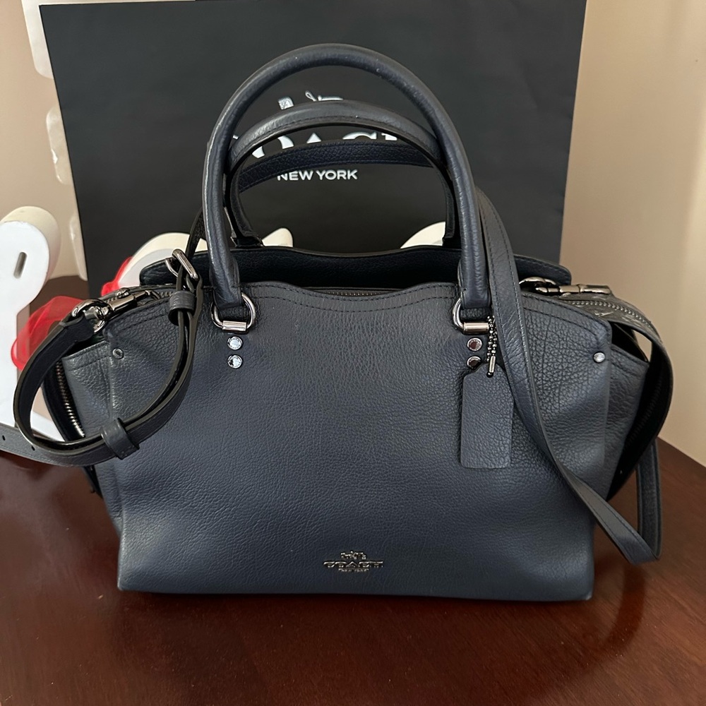 Coach Drew Navy Satchel with Snakeskin Detail
A2081-67710